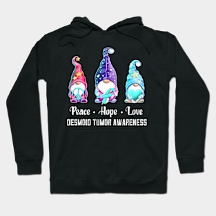 Peace  Love Gnomes Desmoid Tumor Awareness Hoodie